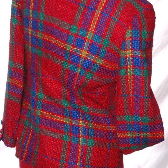 ♥ Vintage 2 Pc. Dress Suit Pencil Skirt Blazer Jacket Set Wool Blend - Picture 12 of 14